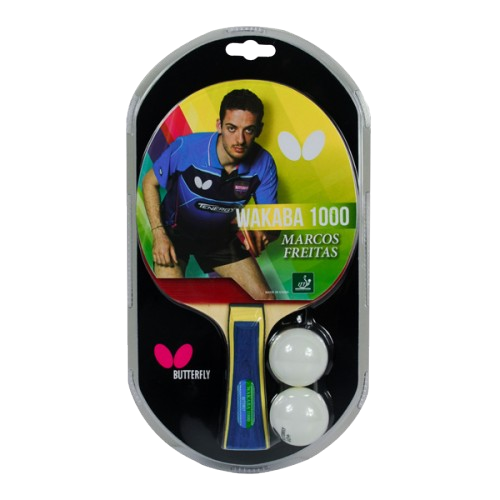 RAQUETA TENIS DE MESA BUTTERFLY WAKABA 1000 + 2 BOLAS
