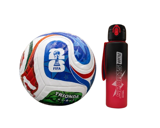 BALÓN RECREATIVO N.° 5 EDICIÓN CONMEMORATIVA MUNDIAL 2026 + TERMO DE HIDRATACIÓN GRATIS