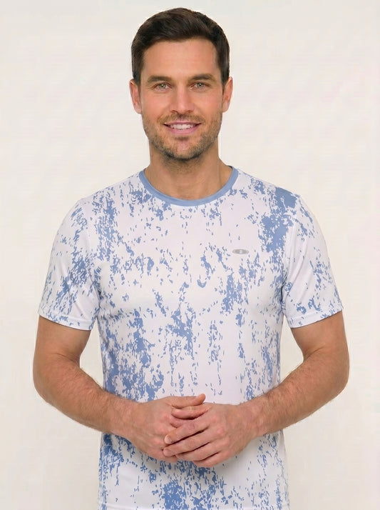 CAMISETA MASCULINA DISEÑO SUBLIMADO CUELLO REDONDO REF:1025-2