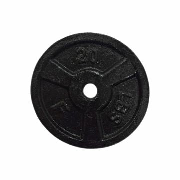 DISCO DE PESAS DE 20 LB EN HIERRO 1 FUNDIDO DE 1 PULGADA